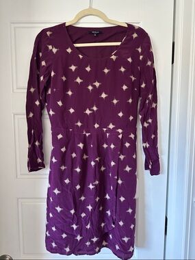 Madewell Purple Long Sleeve Printed Dress - size 6